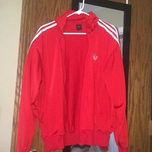 Red Unisex Adidas Track Jacket